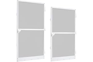 XINZI Moskitiera na drzwi, ochrona przed owadami, 120 x 240 cm, z aluminiową ramą w kolorze białym i z tkaniny z włókna szklanego, zestaw do samodzielnego montażu, na taras
