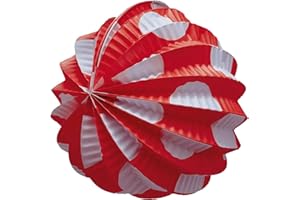 Farolillos Feria Rojos con Lunares Blancos | 22 CM de Diámetro | Pack de 12 farolillos de papel para la Feria | Auténticos Farolillos listos para Usar | Nexum Market