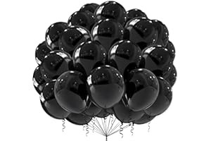 GHOIETV Globos Negros, 100 Piezas 12 Pulgadas de Látex para Decoraciones de Cumpleaños, Boda, Aniversario, Baby Shower y Graduación