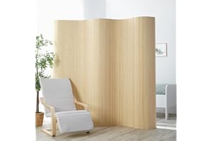 Homestyle4u 303, ścianka działowa, parawan, bambus, ścianka działowa, ochrona przed wzrokiem, naturalna wysokość 2 m, kształt falisty