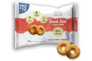 NUVOLAZERO Nuvola Zero - Snack Zero al gusto cipolla, Snack Proteici Senza Zucchero, Zero Carboidrati, Senza Lattosio, Senza Glutine, Confezione da 12pz. Made in Italy.