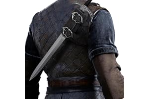 HiiFeuer Grenouille épée médiévale en faux cuir à dos, Holster d'épée réglable vintage, Étui pour fourreau d'épée de dos du Moyen-Âge