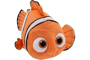 Disney Store Ufficiale Piccolo Peluche di Nemo, alla Ricerca di Nemo, 23 cm, Peluche con Dettagli Ricamati, Adatto da 0 Anni+