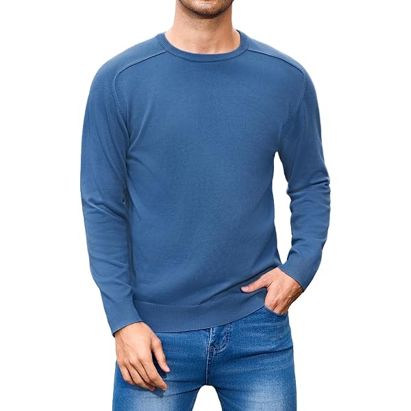 maglia maglione pullover uomo elegante righe slim fit blu