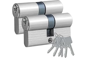 AceMining Schließzylinder, 30/30mm Zylinderschloss mit 3 Schlüssel 2 Pack, 60mm Türzylinder, Schliesszylinder, Profilzylinder, Türschloss Zylinder, Anti Picking,Anti Bohr,Anti Snap,Anti Bumping