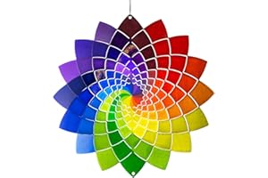 CIM Girandola in Metallo - Rainbow Star Ø250mm - girandola Leggera con Colori Brillanti - Elementi di Sospensione in Dotazione – graziosa Decorazione per Ambienti, Finestra e Giardino