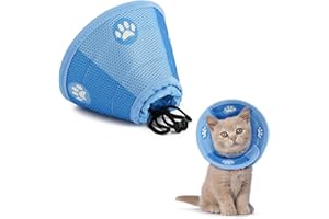 Halskrause Katze, DUOJIN Halsband Einstellbarer Katze Halskrause Leichtgewicht Schutzkragen für Welpen, Kleine Hunde und Katzen (M (Hals: 21.5-30.5cm))