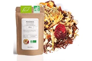 MES THÉS Rooibos Bio Canneberge Orange gingembre - 100g (40 tasses) - Thé en vrac 100% Agriculture Biologique - Mes-Thés