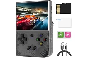S_WAY RG35XX PLUS Handheld Games Console with Linux OS, 128G Card 10100+Games, RG35XX plus Support 5G WiFi BT4.2, 3.5-inch IPS Screen, Retro Game Console Handheld Emulator Console (Black)