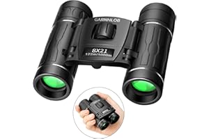 Binocolo Potente per Bambini, GARNHLOB 8x21 Professionale Compatto Mini Piccolo Binocoli Bambini per 3-12 Anni, Leggero Kids Binoculares per Osservazione Uccelli Caccia Escursionismo Sportivi (Nero)