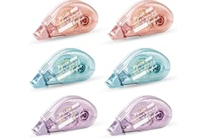 BOBOPACK 6Pcs Colle Roller, 6mm x 6m Souris Colle Roller de Ruban Adhésif Double Fac, pour Fabrication de Colle Roller Scrapbooking, Travaux Manuels, Album Photo, Cartes, Journal