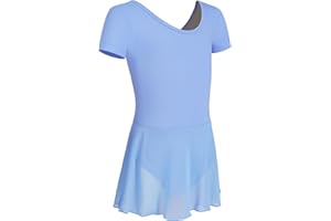 HIPPOSEUS Filles Justaucorps de Danse Robe de Ballet pour Enfants Manches Courtes/Longues Justaucorps de Ballet Gymnastique, 7023+7024