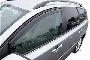 J&J Automotive | Deflettori D'Aria Antiturbo Per V50 5-Porte SW Wagon 2004-2012, Set di 2 Pz, Nero, Antivento, Antipioggia, Fume' Oscurati