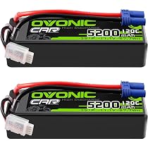 OVONIC 3s Lot de 2 batteries Lipo 11,1 V 8000 mAh 100 C avec prise Deans T pour voiture FPV UAV RC bateau, avion, hélicoptère, multirotor