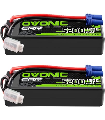 OVONIC 2s Lipo Batería 50C 5200mAh 7.4V Lipo Batería con conector Dean