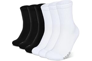 HIKERHEAVENLAR 6 par, amortyzowane skarpetki sportowe dla mężczyzn, kobiet, biegania, oddychające, anty-pęcherzowe, tenisa, wędrówek, chodzenia, jazdy na rowerze, piłki nożnej, koszykówki, 37-50