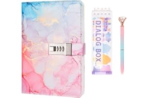 DecorDwell Tagebuch mit Schloss Notizbuch Kugelschreiber Aufkleber Geschenke, Geburtstag Geschenke Schreibwaren Set für Reisetagebuch Studiennotizen für Mädchen 7 8 9 10 11 12 13 14 Jahre (A)