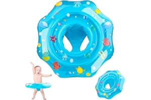 BUKBAS Baby Swimming Float, Inflatable Baby Swimming Ring with Safety Seat, Toddler Bath Toddler Swim Pool Bathing Accessories for Toddlers Kids 6-36 Months and Swim Training
