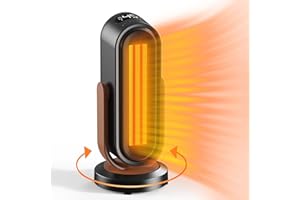 Jialexin Heizlüfter, 1500W Heizstufen 2 Heizmodi Keramik Elektroheizung, 45° Oszillation, 12 Std. Timer, Thermostat, Fernbedienung, Überhitzungs-, Kippschutz, Tragbare Heizgeräte