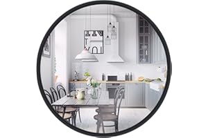 ‎GOLD&CHROME UNIQUE DESIGN GOLD&CHROME UNIQUE DESIGN Dekorative Wandspiegel Rund ⌀53 cm mit Aluminiumrahmen - Spiegel Rund Schwarz mit Teflon beschichtet Spiegeloberfläche - Spiegel Wand Pulverbeschichteter Spiegelrahmen 2 cm