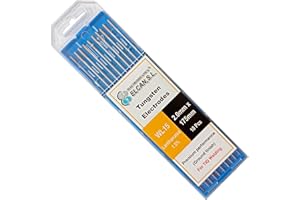 ELECTROMECANICA CANTABRIA ELCAN ELCAN Tungstenos soldadura TIG Lantano 1,5% Oro Dorado WL15 profesional, electrodos soldadura para torcha TIG de 1,0 1,6 2,0 2,4 3,2 4,0 mm, 10 unidades - Dimensiones: 2,0 x 175 mm