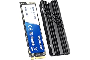 Vansuny 2TB NVMe M.2 SSD PCIe 4.0 Internal SSD Read up to 7300MB/s M.2 2280 Internal Solid State Drive PCIe Gen4 M.2 with Heatsink for Computer Laptop Game Console