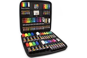Posca PC-17K / PC-7M / PC-5M / PC-3M / PC-1M / PC-1MR - Markery artystyczne - twarde etui podróżne 54 szt