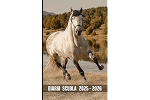 Diario Scuola 2025 2026 Cavallo: Agenda scolastica giornaliera ragazza e ragazzo elementari medie | 2 Giorni per Pagina | Planner Scolastico da ... | Formato A5 (13,97 x 21,59 cm) | 215 Pagine