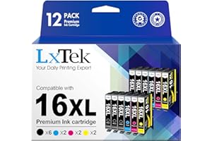 LxTek Tinta 16XL Compatible para Epson 16 XL 16XL WF 2760 para Epson Workforce WF-2630 WF-2760 WF-2750 WF-2660 WF-2650 WF-2540 WF-2510 WF-2530 WF-2010 (6 Negros, 2 Cian, 2 Magentas y 2 Amarillos)