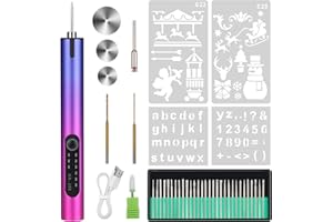 Lanvixo Electric Engraving Pen, USB Charging Engraving Tool Kit Mini DIY Engraver Pen Rotary Tool for Clay Sculpture Paper Plastic (Purple)
