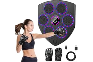 OUOAENR Music Boxing Machine, 2025 New Smart Music Boxing Machine Devices with Gloves, 9 Speeds/Training Modes, Counting Mode, Bluetooth Support, Boxing Machine Wall Mounted for Adults & Kids