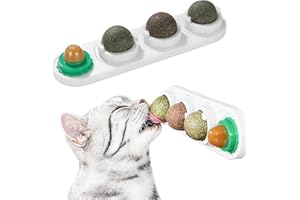 VMINOG Palla Erba Gatta Giocattolo Con Erba Gatta Palla Erba Gatta per Gatti Rotante 3 in 1 Snack Commestibile Gatti Gatti Accessori per La Pulizia Dei Denti Del Gatto Invia Caramelle (Bianco)