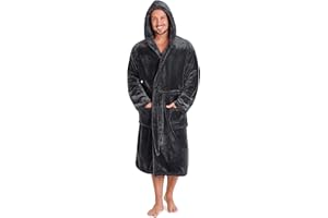 CityComfort Robe de Chambre Homme, Peignoir à Capuche en Polaire