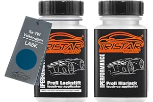 TRISTARcolor Autolack Lackstift Set für VW/Volkswagen LA5K Olympiablau Perl Basislack Klarlack je 50ml