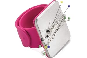 BOBOZHONG Magnetic wrist strap red Alfiletero magnético de costura de muñeca, 1 alfiletero magnético de costura, pulsera con imán fuerte, alfileres de silicona, clip de correa para costura de bricolaje