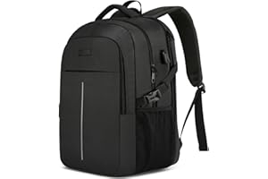 Mochila Hombre Portatil Impermeable para Ordenador Portatil 17.3 Pulgadas, Escolares Bolso de Escuela Adolescente con Puerto 