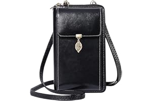 ENONEO Handytasche zum Umhängen RFID Schutz Handy Geldbeutel Umhängetasche Damen Klein Leder mit 12 Kartenfächer Handy Schultertasche Damen Geldbörse Viele Fächer Münztasche