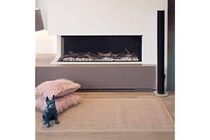 TEJIDOS EL MUNDO Alfombra vinilica de Tejido Trenzado de Alta Gama Lavable Antideslizante Alfombra Resistentes para Salon Cocina baño Pasillo - 100x150 cm., Beige