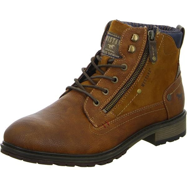 MUSTANG Homme 4934-501 Bottine Cuir Véritable Style Travail