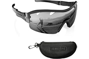RayZor Sports Wraparound Sunglasses for Men & Women - Cycling Sunglasses - Running Sunglasses - Cricket Glasses - Hiking - Cycling - Golf, UV400 Protection - Wraparound Lightweight Running Shades