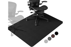 AOTHIA Cojines de Piso de Madera Dura para oficinas - Cojines de computadora para Pisos de Madera Dura, Cojines de Escritorio domésticos Antideslizantes Grandes, no para alfombras (Negro, 90 x 140 cm)
