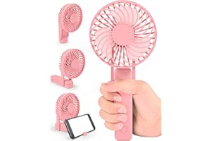 LinjunFa USB Ventilatore a Mano - Pieghevole Ventilatore Portatile Silenzioso, Piccolo Ricaricabile Ventilatori con Batteria 12 ore di Lavoro, Mini Potente Elettrico Hand Fan per Viaggio,Ufficio,Casa