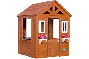 Backyard Discovery Timberlake Casa Infantil de Madera | Casita de Juegos para ninos de Jardin/Exterior | Incluidos los Accesorios y Ventanas