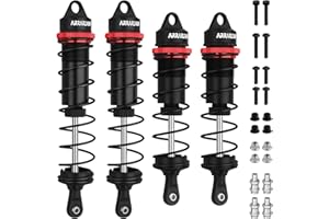 ARRAROWN RC Car Shock Absorbers, 130mm Rear Shocks 110mm Front Shocks Set Adjustable Shocks Compatible with 1/8 Arrma Typhoon 6S Redcat FS/ZD Racing Buggy Truggy Replacement Parts (Black)