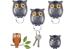FORHOME 3PCS Owl Key Holder for Wall, Auto Open Close Eyes Owl Key Holder, Self-Adhesive Owl Key Hook, Magnetic Wall Key Holder, Wall Mounted Keychain Holder for Wall Hanging Keys & Decoration
