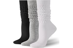 WORPICE Slouch Socks - Calf Slouch Socks Women 4-7, Breathable Scrunch Knee High Extra Long Boot SOCKS for Ladies