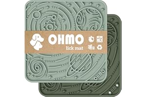 OHMO - Almohadilla para lamer con Dibujo de Cielo Estrellado para Gatos y Perros (Set de 2, Small), diseño con Ventosa para lamer Lentamente Durante el baño, Aseo y Entrenamiento
