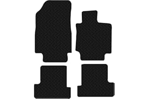 Carsio Car Mats 4pc Set For Renault Clio 2005-2009 Tailored Fit Rubber Floor Mat Complete Accessory Black Custom Fitted - Anti-Slip Backing, Heavy Duty & Waterproof