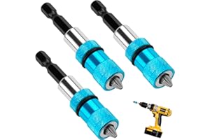Batheidon Set di 3 Porte-Punte Magnetici per Cartongesso, porta inserti per avvitatore, Regolazione Profondità Vite, Tige Esagonale 1/4", Attacco Rapido, Adatto per Avvitatori e Trapani a Batteria