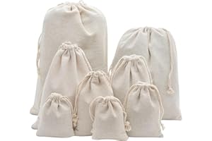 HERZWILD 20 sacchetti piccoli con coulisse, sacchetti regalo in cotone, sacchetti regalo di iuta, per matrimoni e feste (17 x 23)